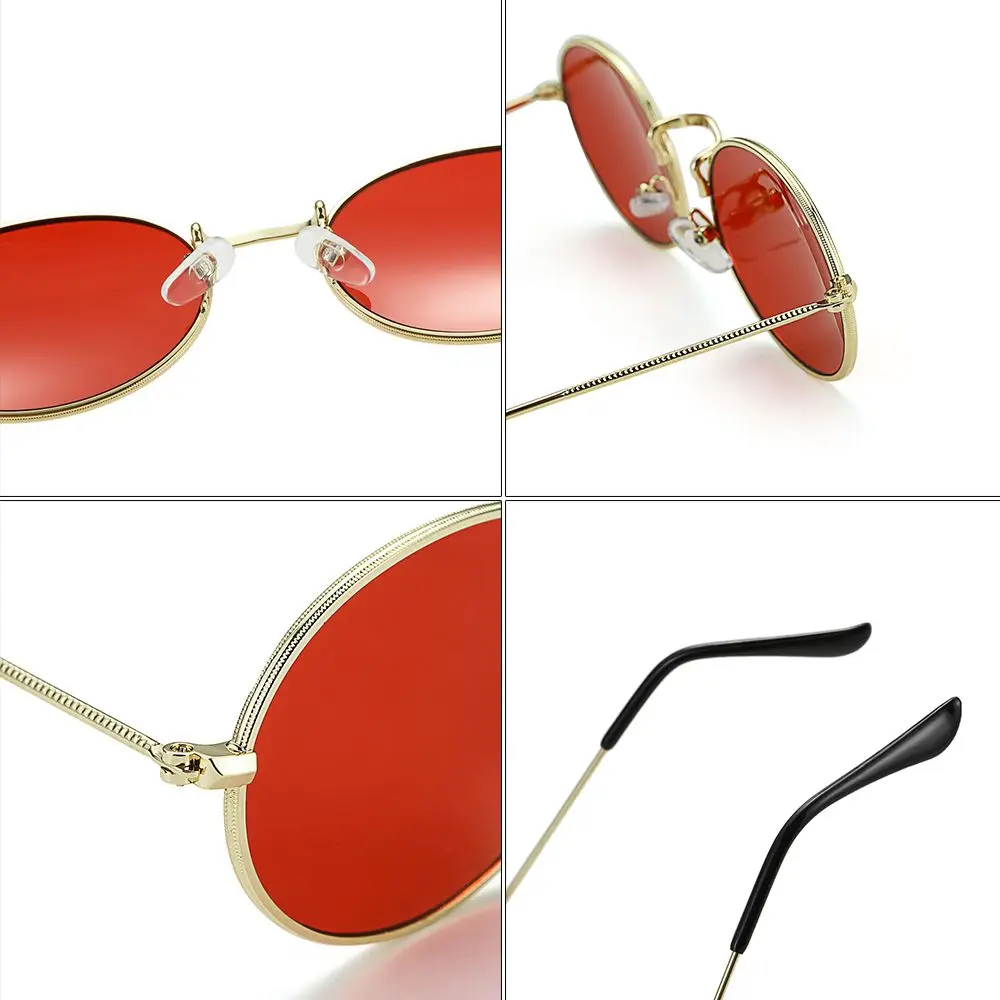 Fashion Festival Small Frame Steampunk Metal Sun Glasses Oval Sunglasses Gradient Mirror Glasses Men's Shades