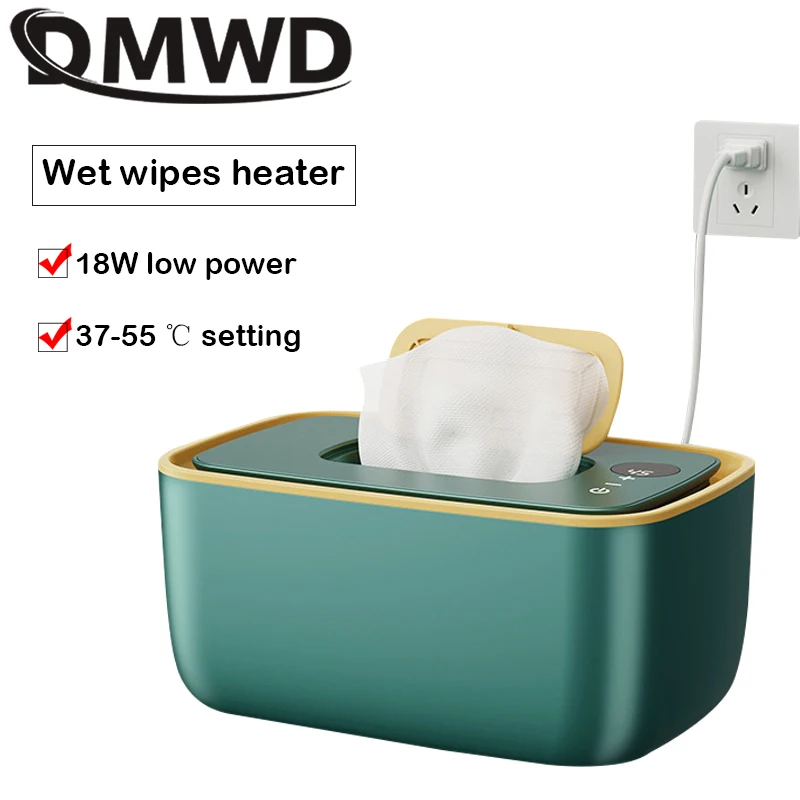 DMWD Electric Baby Wet Tissue Dispenser Paper Case Napkin Heating Storage Box Warmer Temperature Control Thermostat Wipes Heater