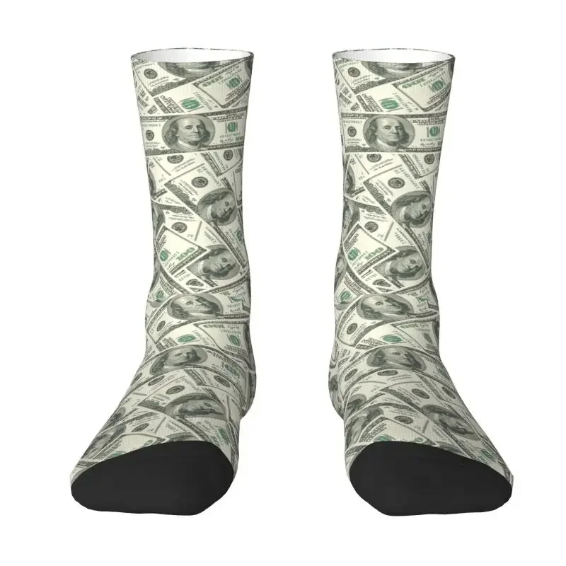 Fashion Money Dollars Bitcoin Digital Currency Socks Uomo Donna Warm 3D Printed Virtual Printing Calzini Sportivi Da Basket