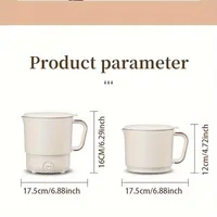 Portable Electric Kettle, 500W Fast Boil Kettle with Detachable Lid, 1 Count Stainless Steel Electric Water Cup for Home Office 2