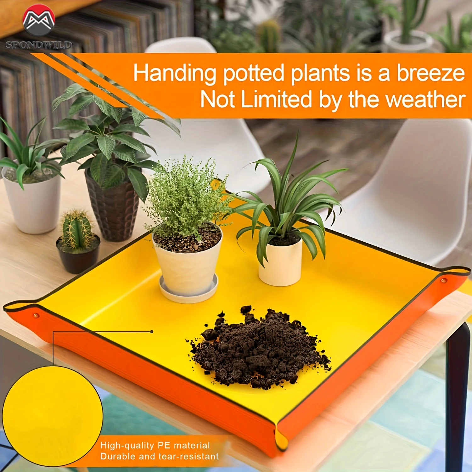 Foldable Waterproof Planting Mat Set - Reusable Gardening and Potting Pad