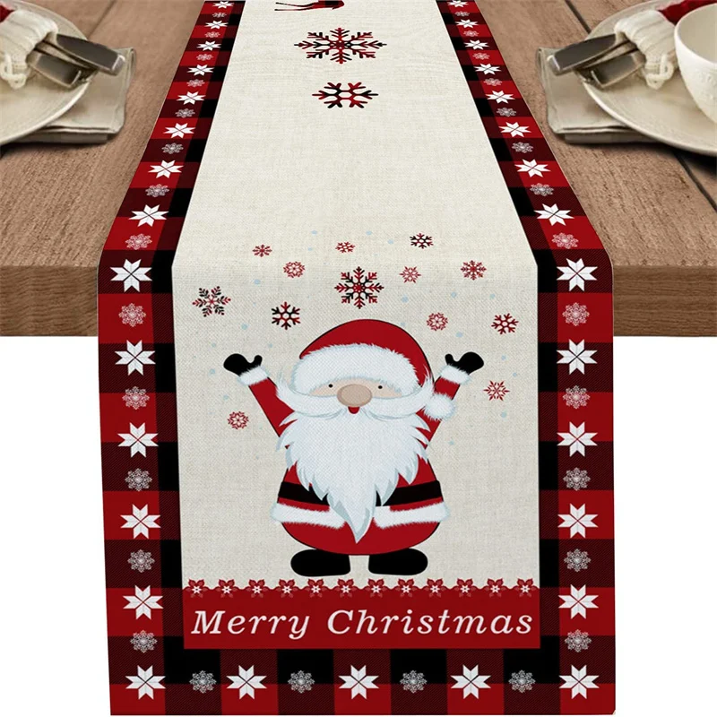 

Christmas Snowman Snowflake Decoration Table Runner Wedding Party Decoration Tablecloth Dining Table Living Room Table Runner