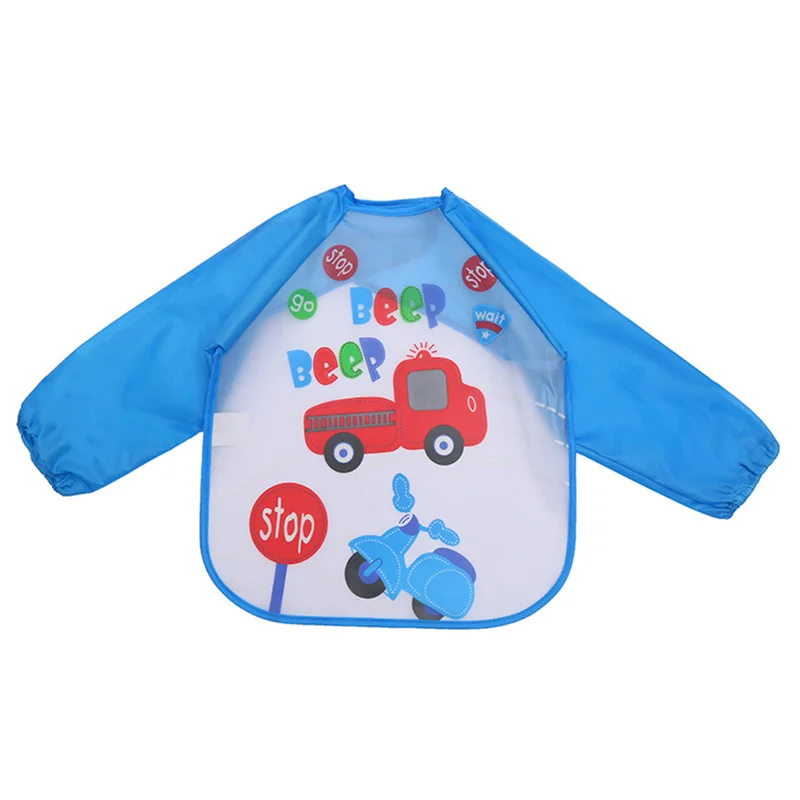 Cartoon Animal Waterproof Baby Bibs for Boys Girls Cute Long Sleeve Feeding Smock Adjustable Toddler Apron Burp Cloth Infant Bib