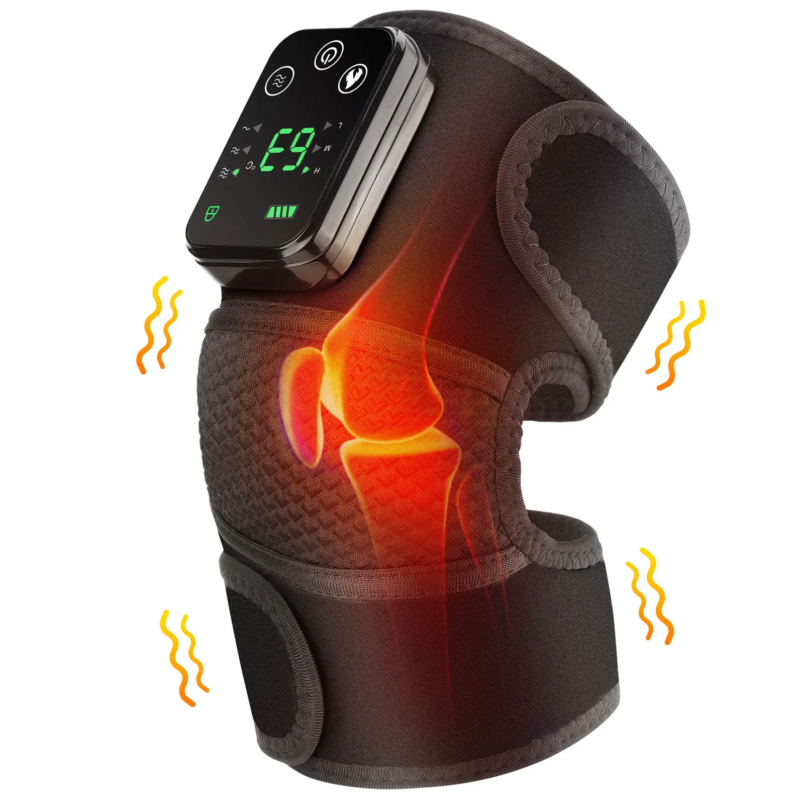 Eletric Heating Shoulder Massage Instrument Vibrator 3-Level Thermal Knee Pad Joint Brace 3 in 1 for Elbow Leg Muscle_voghion.com