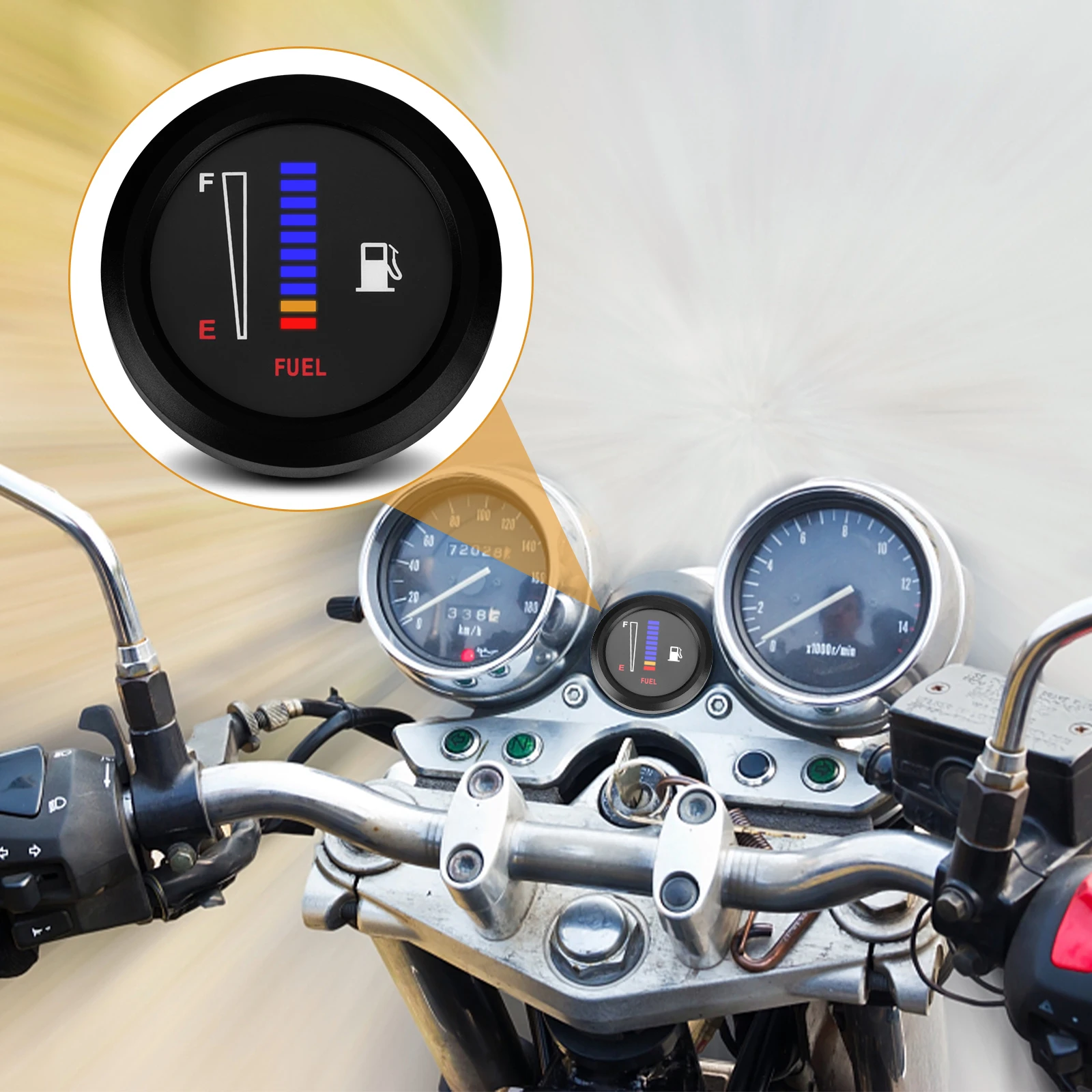 Medidor de nivel de combustible Universal para coche y motocicleta, 2 ,  52mm, 12V, LED electrónico, ultradelgado, medidor de bencina automático -  AliExpress