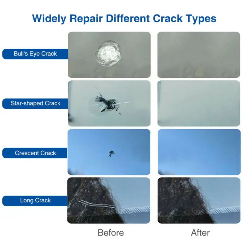 5PCS Automotive Glass Nano Repair Fluid Car Windshield Resin Crack Tool Kit Auto Glass Scratch Repair Glass Filler 6