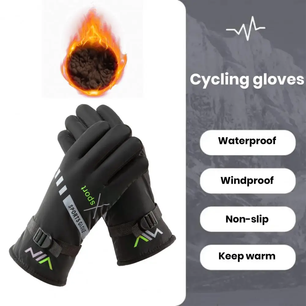 

Cold-proof Gloves Windproof Thermal Riding Gloves Water Resistant Touch Screen Winter Gloves for Running Cycling Hiking Unisex