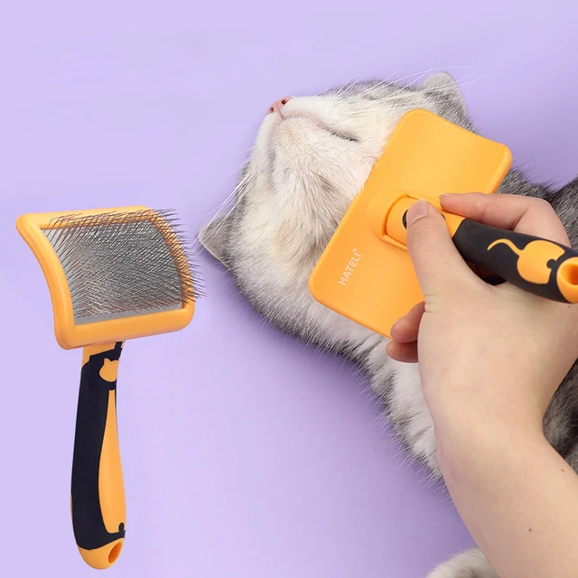 Dog Brush Stainless Steel Dogs Combs Massage Dog Grooming Brush Pet Hair Remover Cleaning Tools Soft Handle Cat Comb Cat Br Comb 2