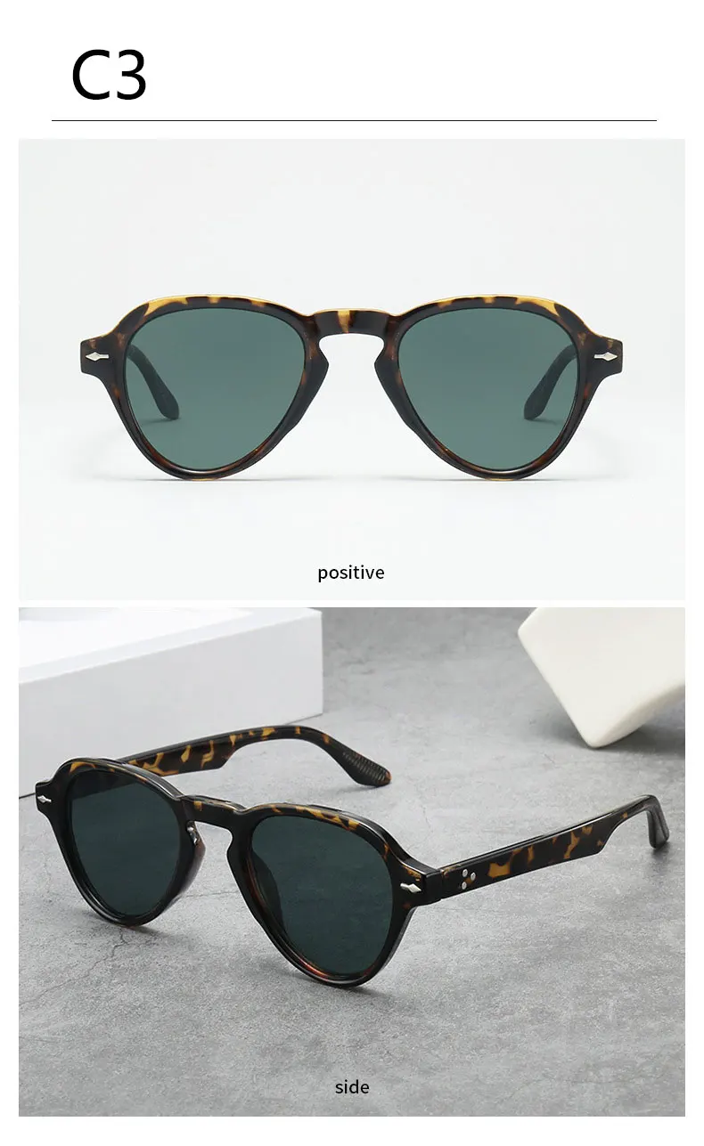 Handgefertigte Sonnenbrille im japanischen Stil, Aviator Retro-Markendesign-Brille, mehrfarbige Persönlichkeitsbrille, UV400-Schutz – Detail 12