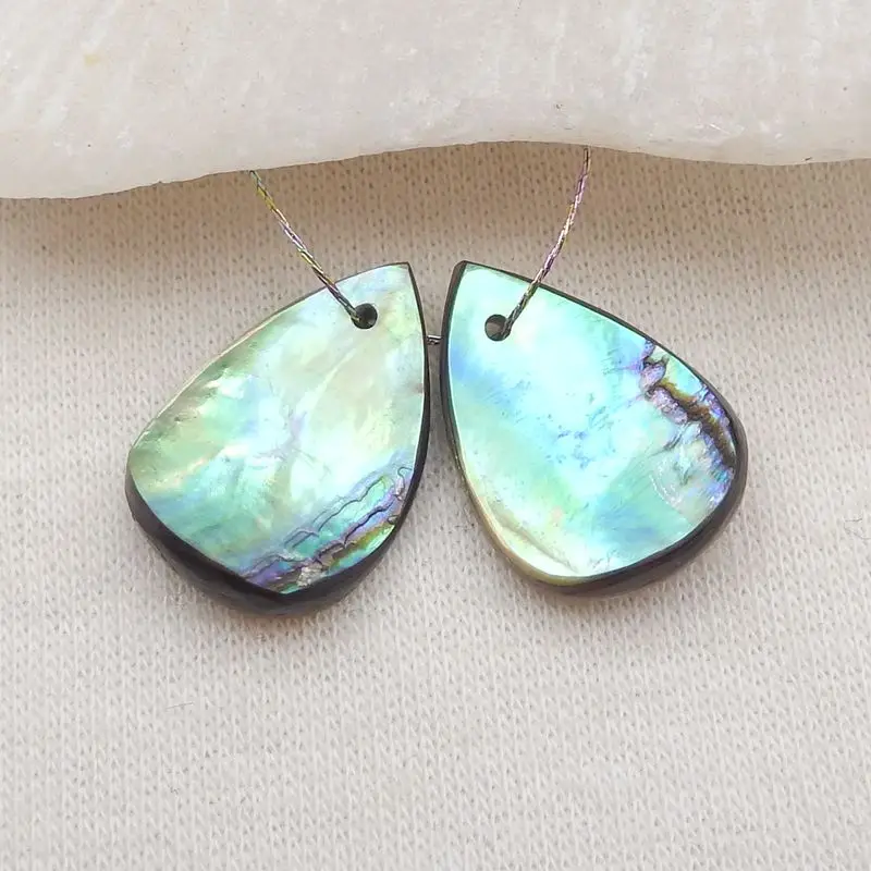 Natural Stone Abalone Shell Earring Bead,17x13x4mm 2g Semiprecious Fashion Jewelry Accessories For Women