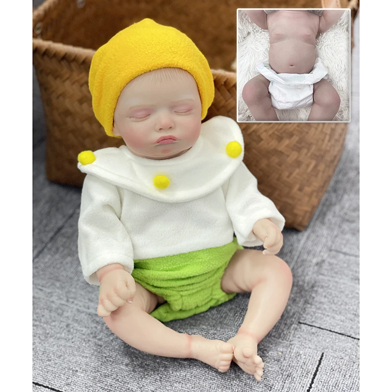 

19inch Full Body Vinyl Silicone Reborn Rosalie Newborn Dolls Sleeping Baby Handmade Painted Lifelike 3D Skin with Visible Veins