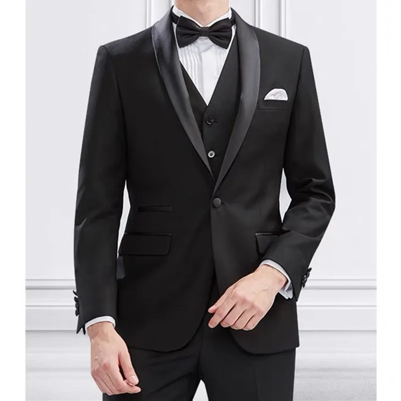 

SILIWEYA Groom Men Suits Slim Fit Wedding Blazer Tuxedos Ball Prom Three Pieces Jacket Pants Vest Custom Made Casual One Button