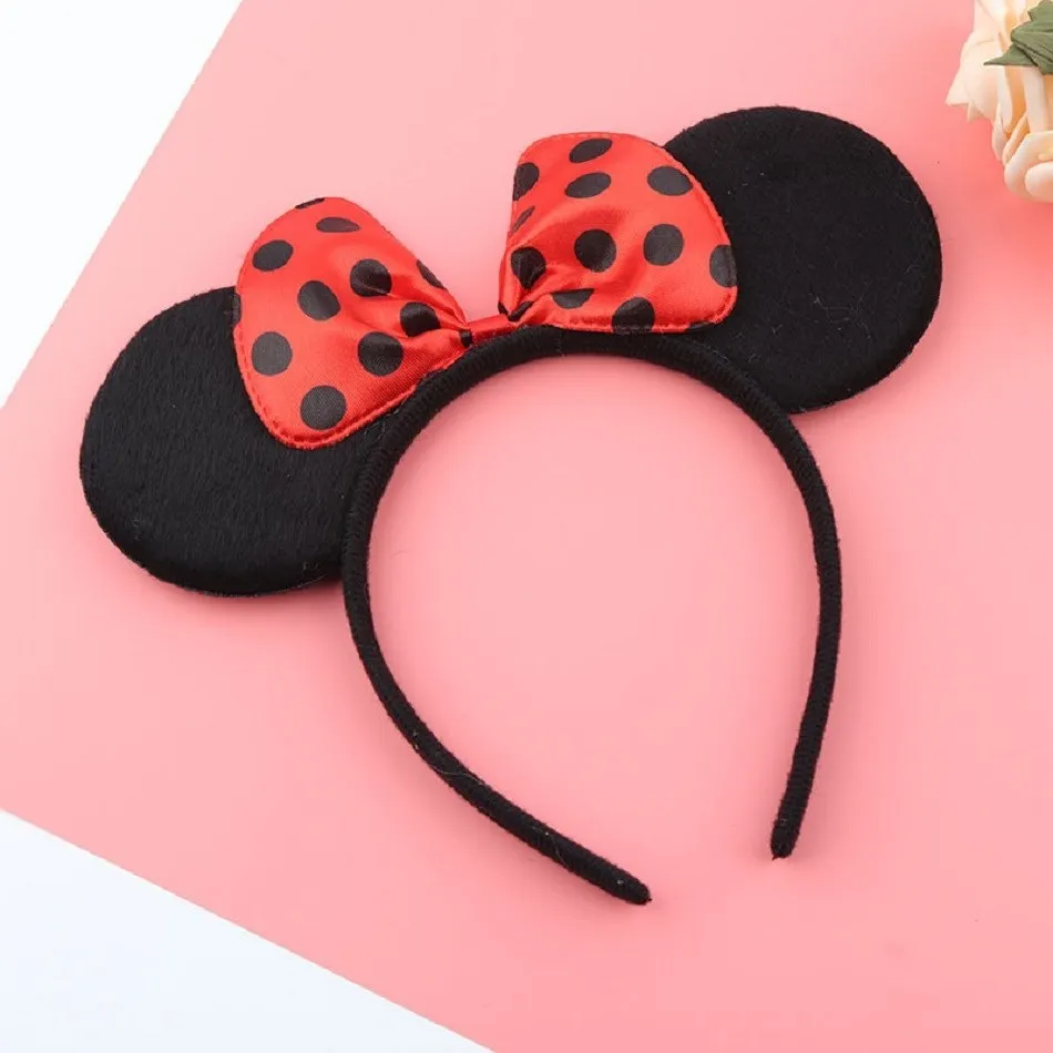 Girl Mouse Ears Headband Children Princess Party Accessories Kids Bowknot Dots Hair Band Halloween Birthday Christmas Hairband