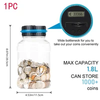 Digital LCD Counting Coin Money Saving Box Jar Large Capacity For USD EURO GBP Money Electronic Counting Piggy Bank 1