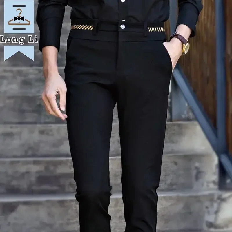 Men Stretch Suit Trousers Office Non-Ironing Slim Fit Bridegroom Suits Wedding Business Pants stretch pants business pants suit pants men pants