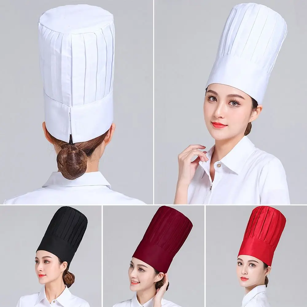 Chapéu de chef para homens, mulheres e adultos, chapéu de chef de algodão  ajustável com faixa elástica, chapéus de chef branco e preto, chapéu de  cozinheiro, image size:1000x1000