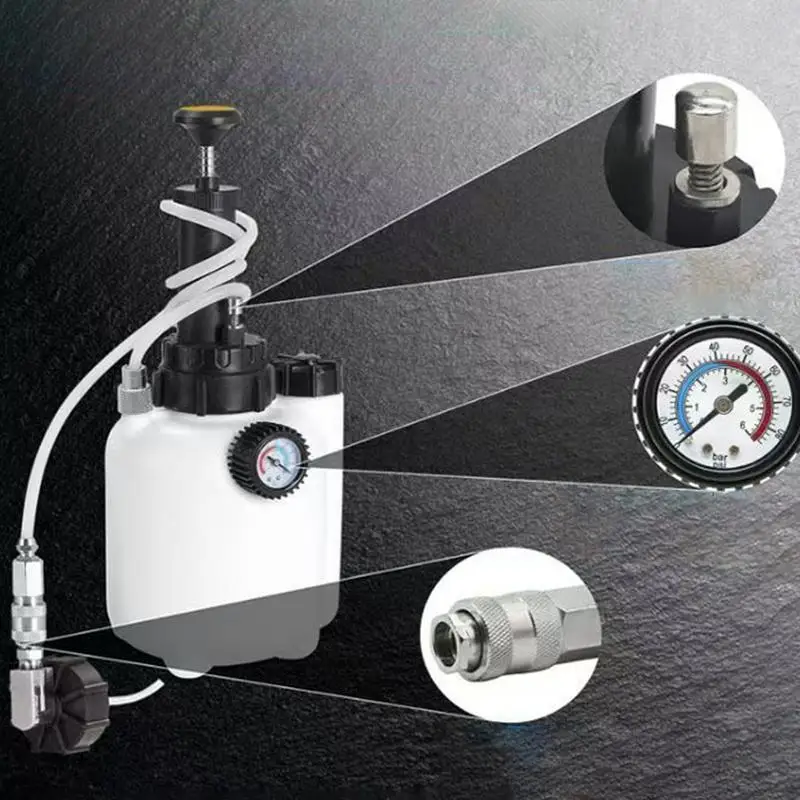 3L Car Manual Brake Fluid Bleeder Kit Vacuum Brake Pressure Fluid Pump Professional Brake Flush Machine Pneumatic Brake Bleeder
