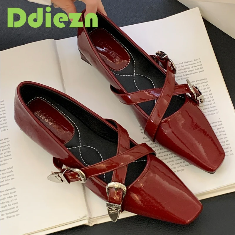 

Женские туфли мэри джейн 2024, модная женская обувь с перекрестными ремешками и пряжками, роскошная элегантная обувь плоские женские туфли без каблуков Lolita