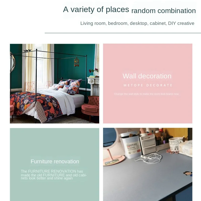 Self Adhesive Wallpaper 90cm Widening DIY Thickened Waterproof PVC Bedroom Dormitory Wardrobe Wall Renovation