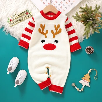 Knitted Christmas Baby Romper 1
