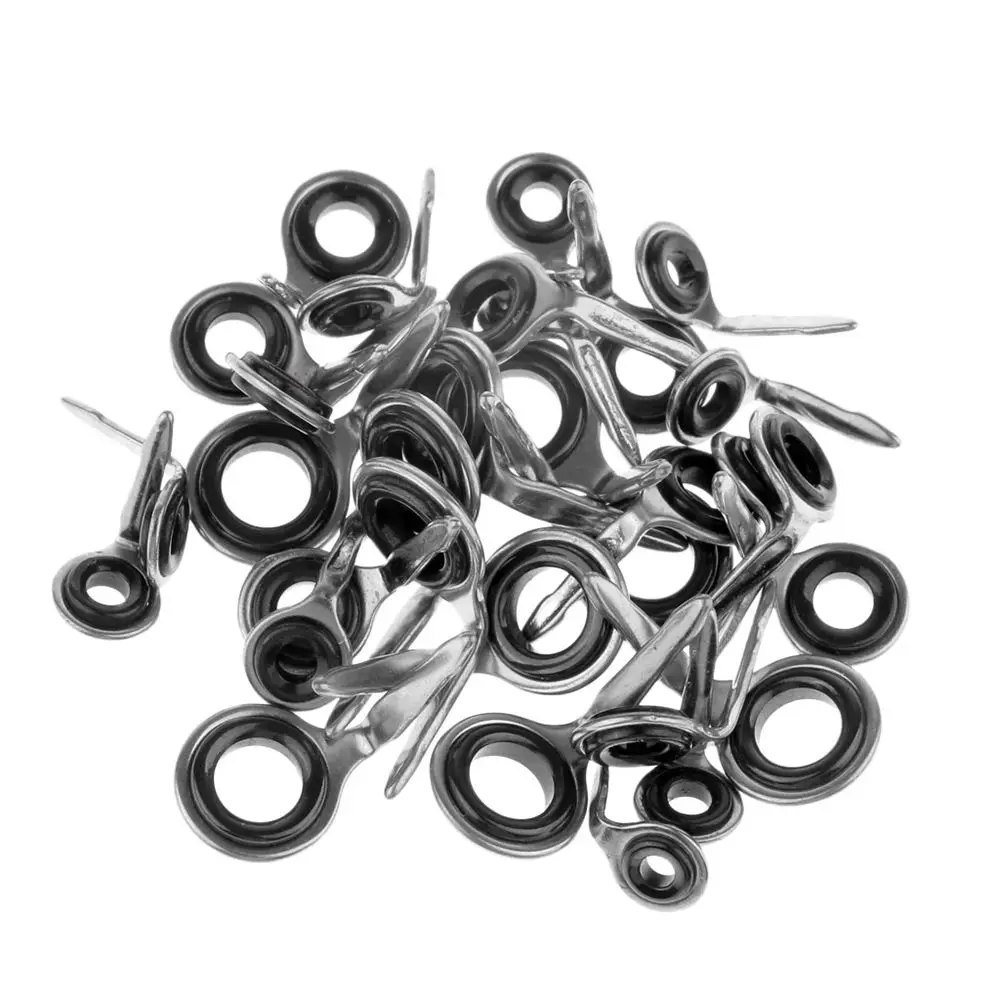 

5ps Single Leg Fishing Rod Ring Eye Guide Set Rod Repair Building Fishing Accessories Mixed Sizes 2.5#-10# O Ring Tip Repair Kit