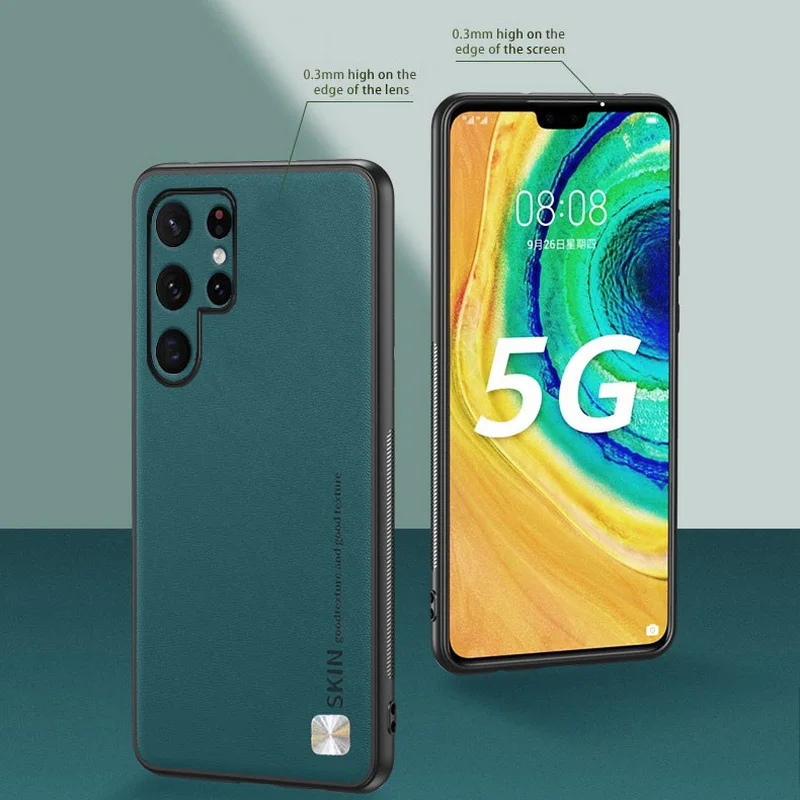 Coque de luxe en cuir et Silicone souple, étui antichoc pour Samsung Galaxy S22 Ultra S21 S20 FE S10 Plus A52 A53 5G_voghion.com