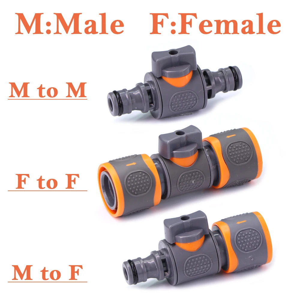 Ball Valve Hose Adapter 1pcs 16mm Quick Connector Connect Repair Coupling Joint Extender Garden Irrigation Pipe Tube Stop Water