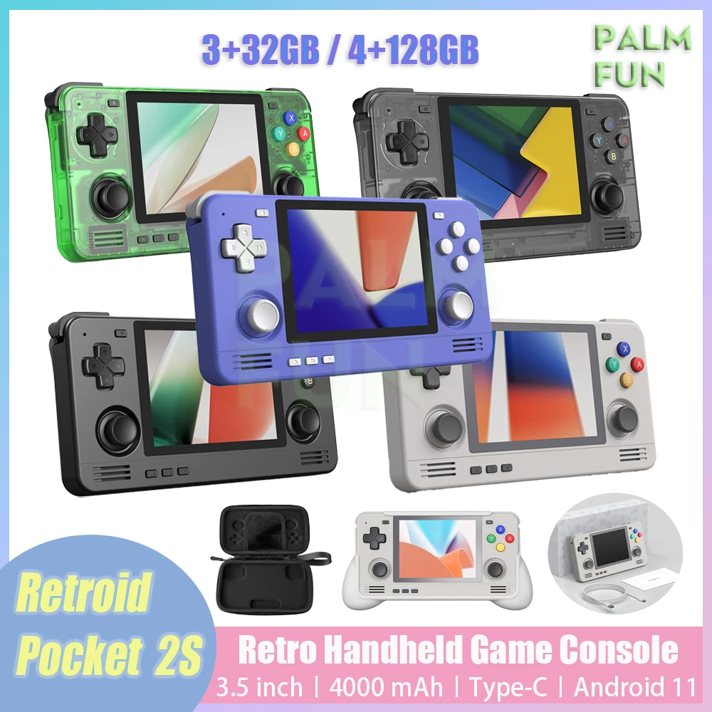 

Retroid Pocket 2S Handheld Game Console 3.5Inch Touch Screen Portable Video Game Console Android 11 RP2S Retro Video Player Gift