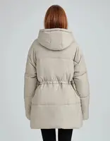 ZAROY الشتاء مقنعين الرباط رشاقته القطن وسادة مبطنة المرأة سترة الموضة سستة جيب مبطن معطف ملابس خارجية دافئة غير رسمية 2