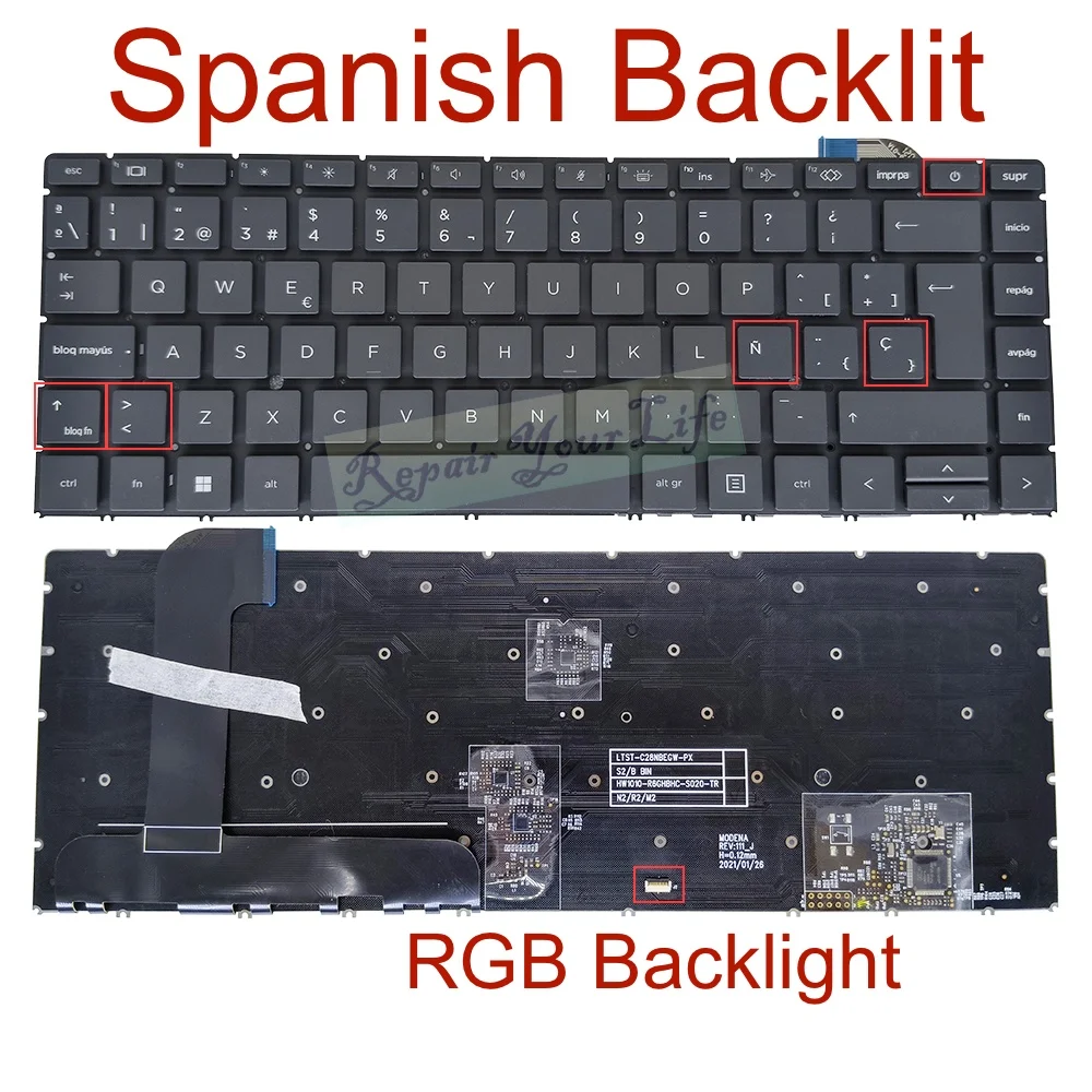 ̱ ξ RGB Ʈ Ű, HP ZBook Studio G7, Studio G8 Ʈ Ű,  PK132YM1D34 SN19MCB4E M14606-001