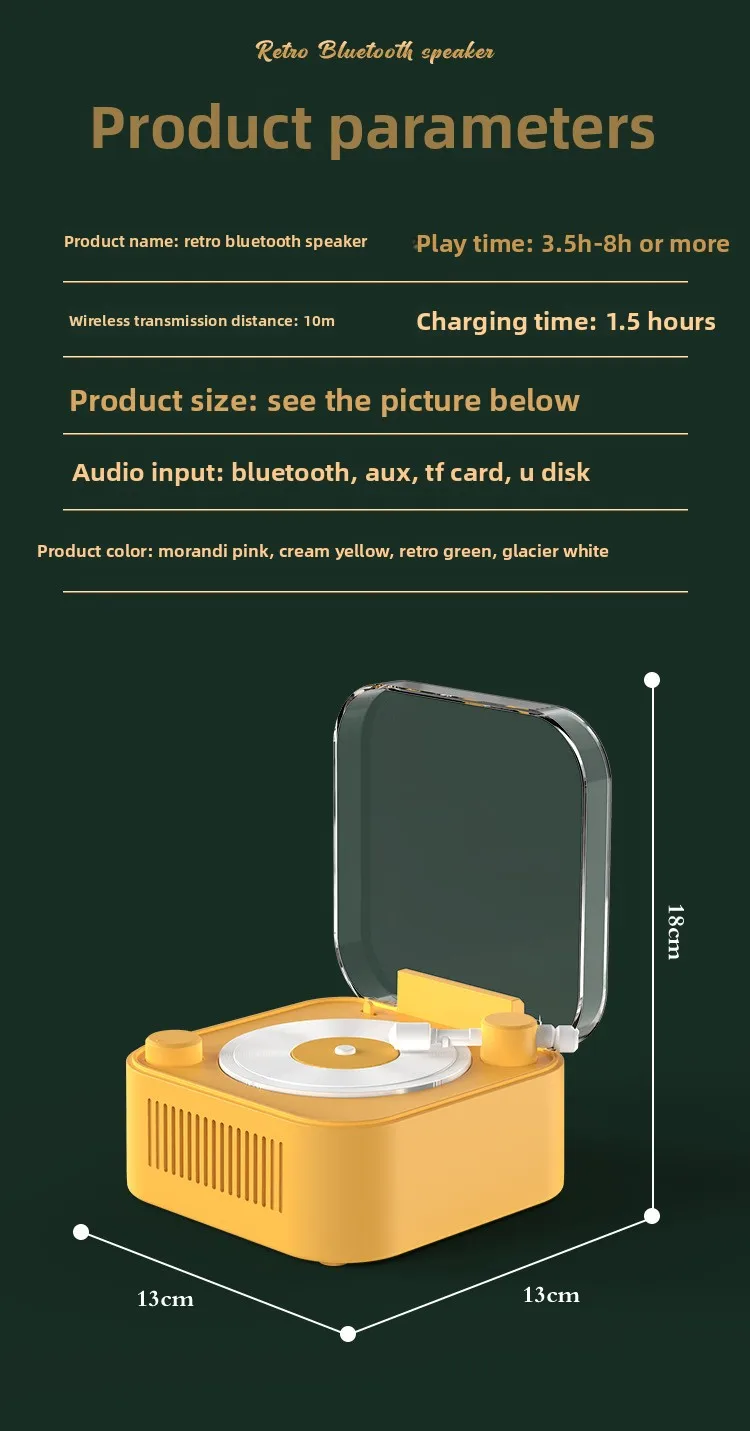 New Retro Bluetooth Speaker For Outdoor Home High Quality Wireless Speakers Creative Product.Aux TF U Disk Portable_voghion.com