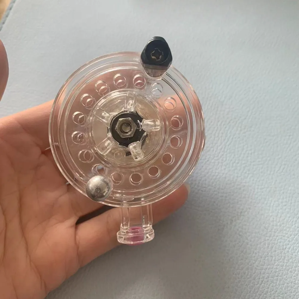 Mulinello Portatile Mini Mulinello Da Pesca A Mosca Plastica Anteriore Beat Carp Winter Ice Fishing Spool Tackle Gear 45 # Colore Trasparente Destra