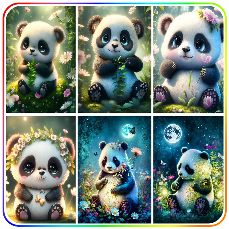 Sdoyuno Diamond Painting Accessori Per Principianti Animal Panda Diamond Art Kit Punto Croce Picture Wall Home Decoration