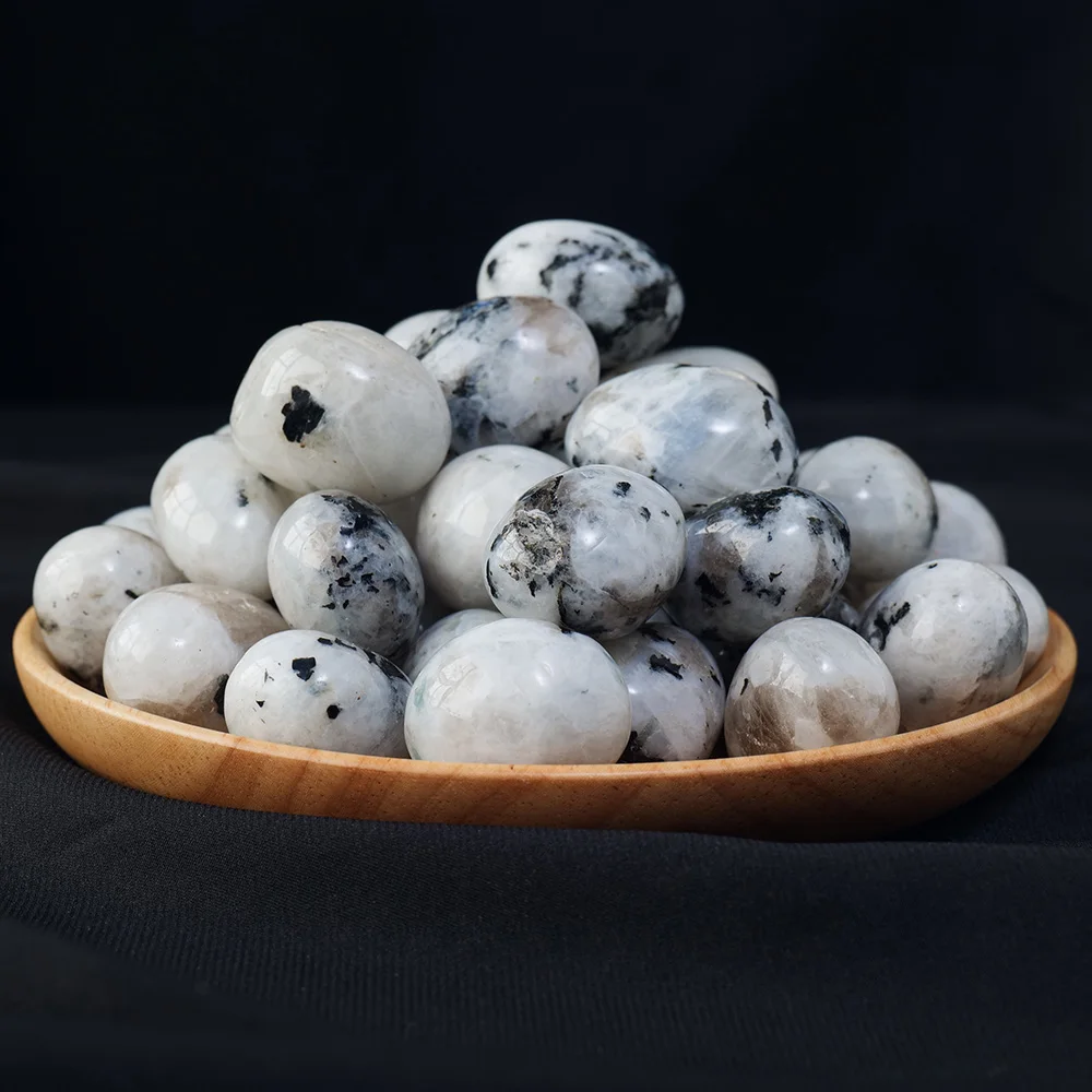 Natural Gemstones Blue Moonstone Polished Tumbled Gravel Stone Mineral Specimen Energy Massage Home Aquarium Decoration