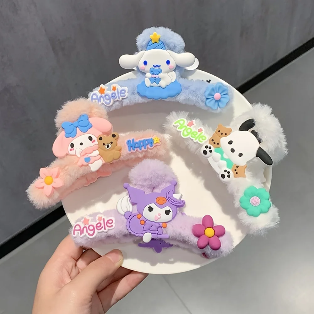 

1pc Lovely Cartoon Sanrio Anime Series Hair Clip Hello Kitty/Cinnamoroll/Kuromi Girls Hair Clip Fluffy Hair Claw Clip