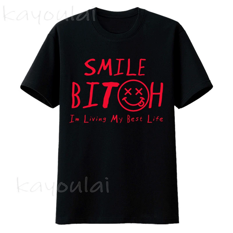 

Good Quality Red Thunder 4s Sneaker Match Tees Black Living My Best Life Print 100% Cotton Graphic T Shirts For Men Clothes