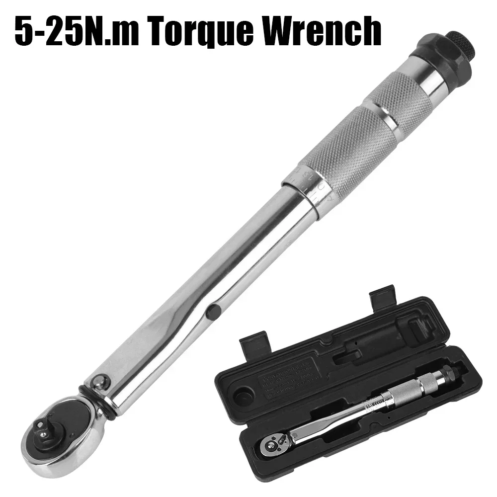 

Micrometer Torque Wrench Tool 1/4'' Bike Hand Adjustable Car Drive Spanner 5-25n.m Motorbike Professional Disassembly