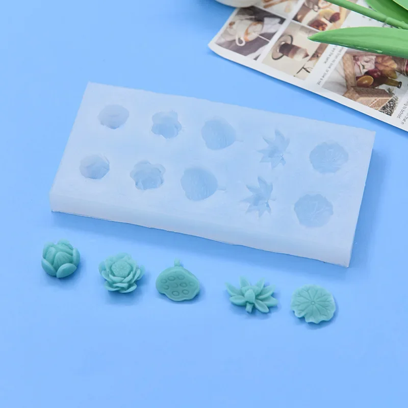 

10 Holes Lotus Leaves Flowers Seeds Shape Silicone Molds DIY Chocolate Fondant Cake Decorations Baking Mold Cake Ice Cream Tools