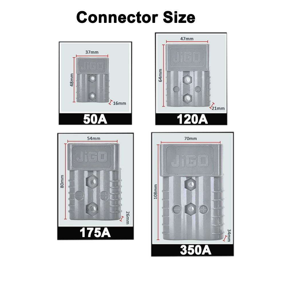 Set di cavi per batteria in Silicone morbido con spina ad alta corrente 50A 120A 175A 350A 0 ~ 8AWG connettore di ricarica rapida per auto elettrica a doppio polo