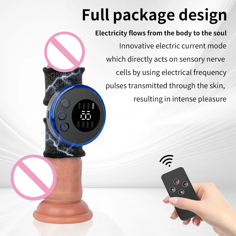 Electro Penis Pads Massage Penis Sleeve Restraint Set Electric Cock Ring Band Bondage Set Male Role Play Chastity Sex Toys