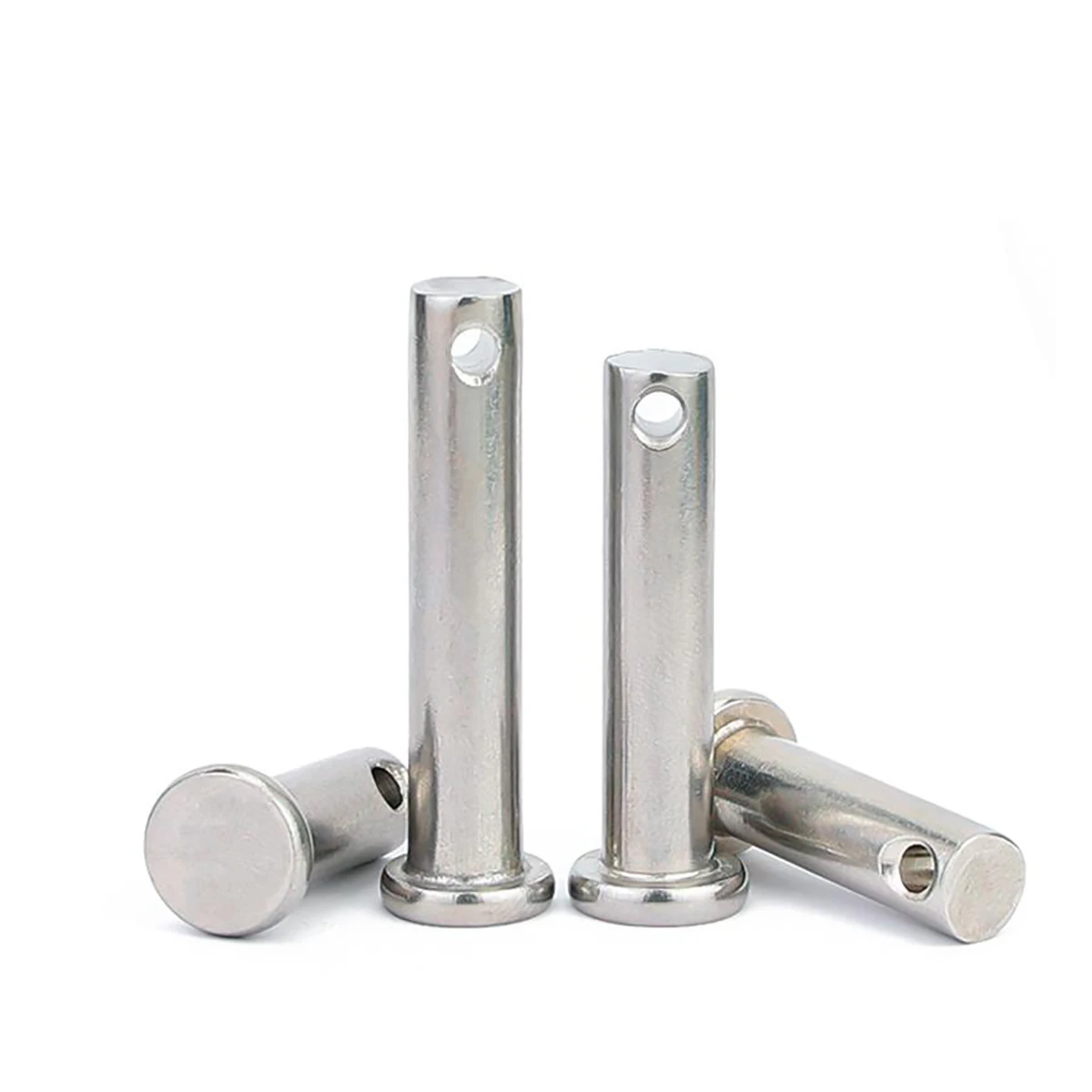 M3,4,5,6,8,10 304 Stainless Steel Axis Pin Flat Head Cylindrical Pin w/ Hole GB882 Clevis for Retaining R Clips & Split Pins stainless steel pins clips