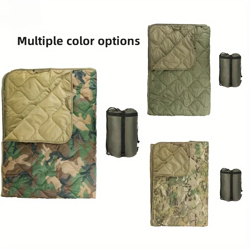 Button style camouflage Woobie blanket with waterproof cape lining, suitable for outdoor camping, hiking, hunting 3
