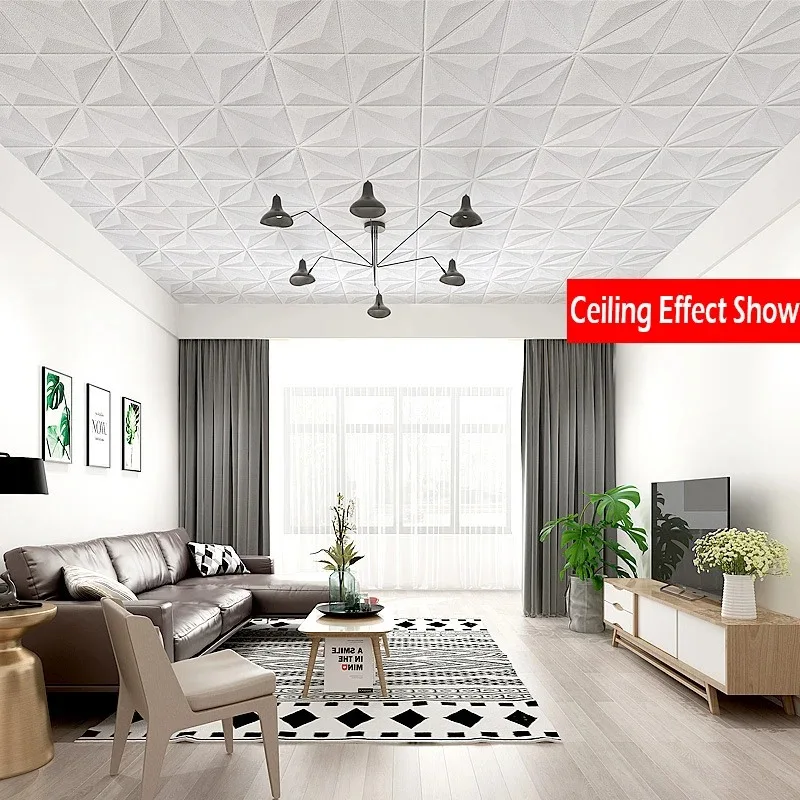 Description Picture 3 of item5-20pcs 35*35cm 3D Tile Brick Wall Sticker Self-adhesive Foam Panel Wallpaper Bed Room Home Decoration Waterproof Wallpaper