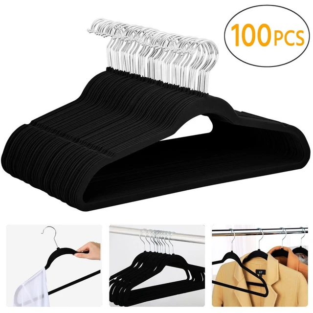 100x Wooden Extra Wide Shoulder Hangers Men Closet Heavy Duty