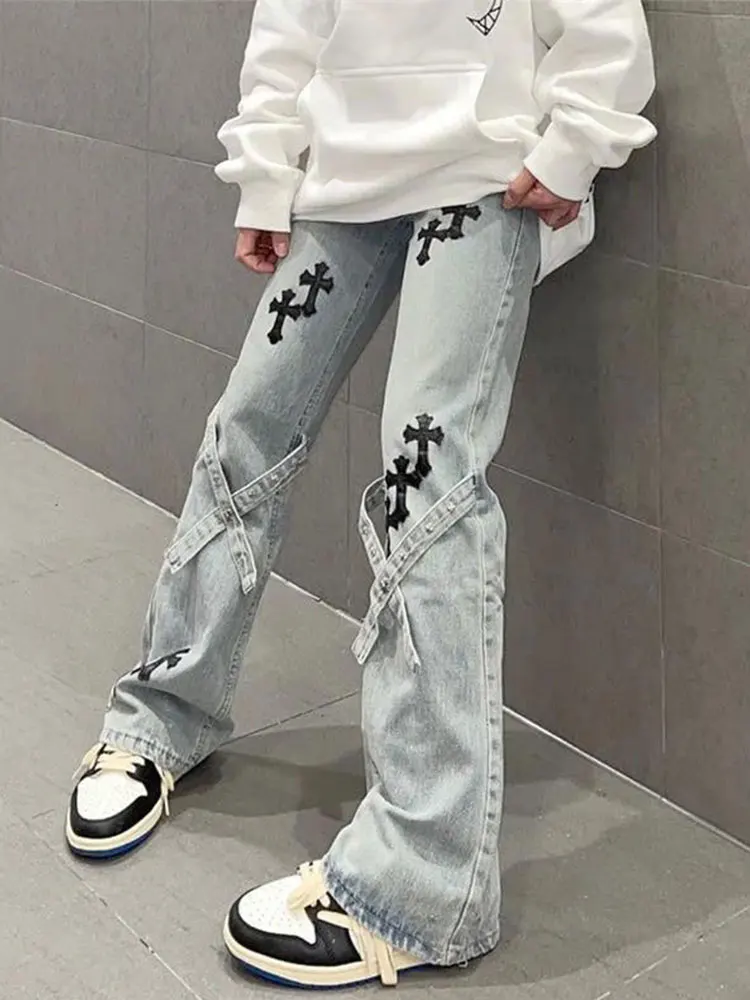

Casual Embroidery Hip Hop Jeans Pants Women Patchwork High Waist Wide Leg Denim Trouser 2023 Spring Fashion Lady Streetwear Pant