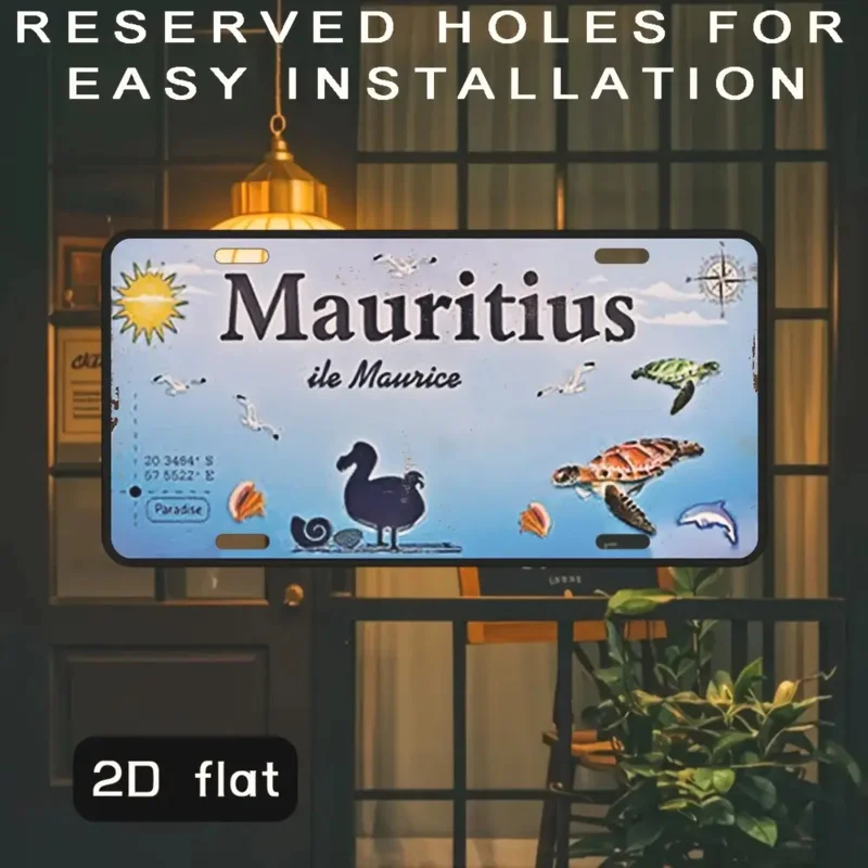 빈티지 금속 벽 예술 간판 - 15.24x30.48cm 알루미늄 장식, '마우리치' 디자인, 홈, 주방용 빈티지 스타일