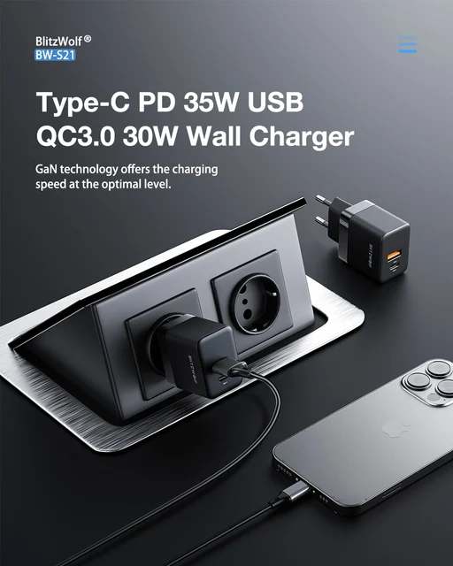 USB Type-C - Type-C cavo - BlitzWolf® BW-TC24 - 100W, lunghe