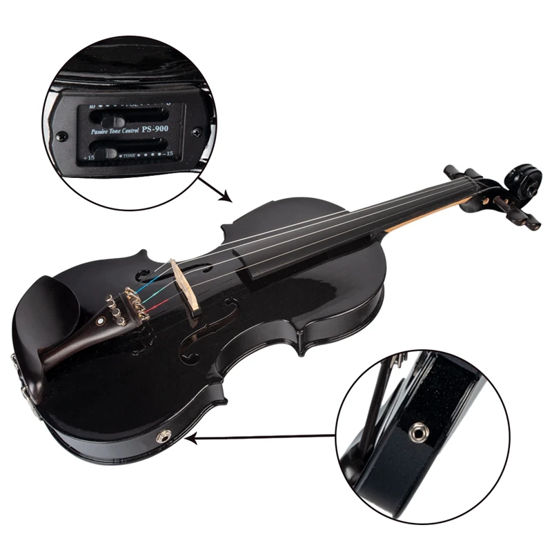 4/4 Full-Size Violin Solid Wood Body Ebony Accessories Acoustic Violin Electric Violin Accessories
