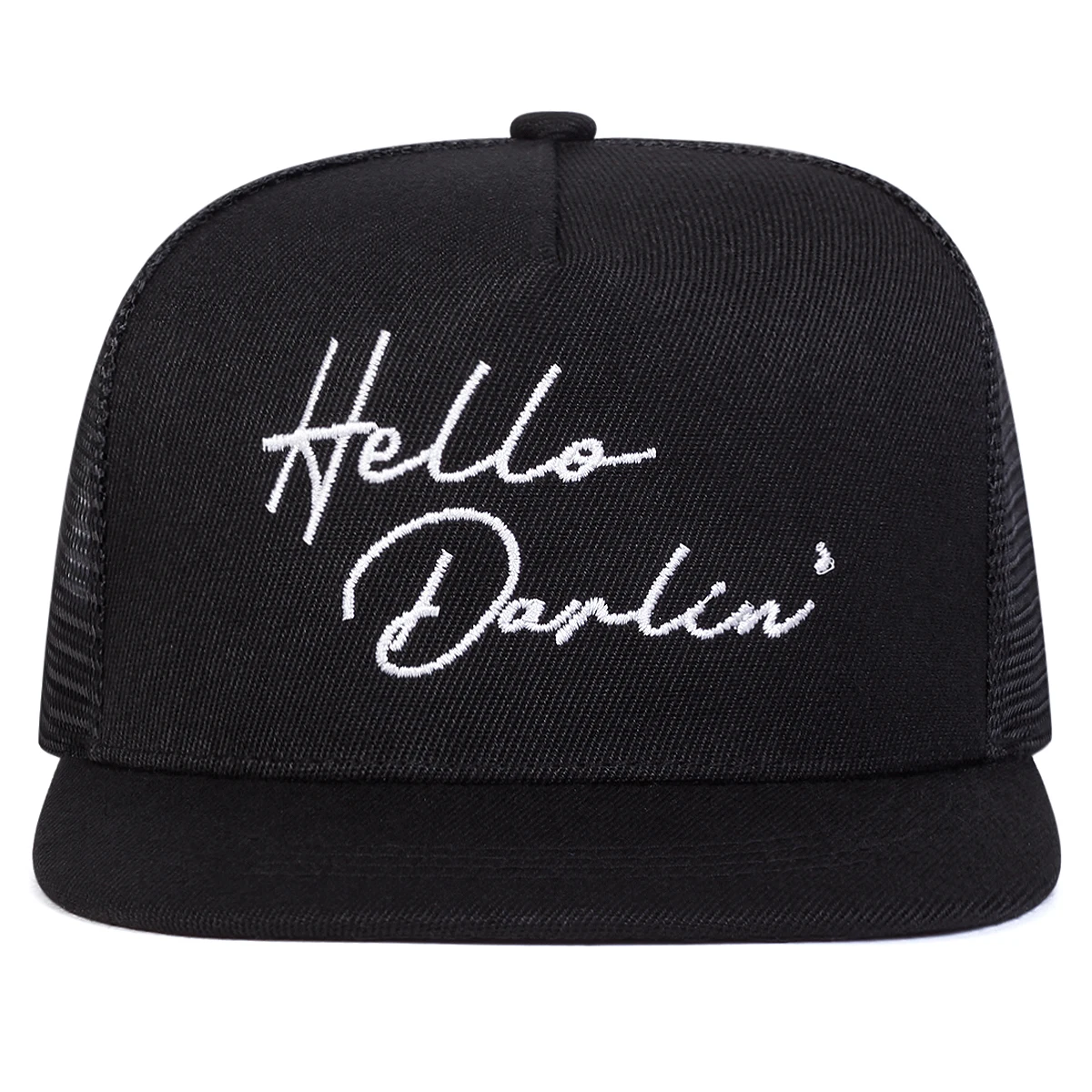Unisex Hello Darlin Stickerei Hip-Hop-Netzhüte für Frühling und Sommer, verstellbare Sport-Baseballmützen für den Außenbereich, Sonnenschutzhut – Detail 3