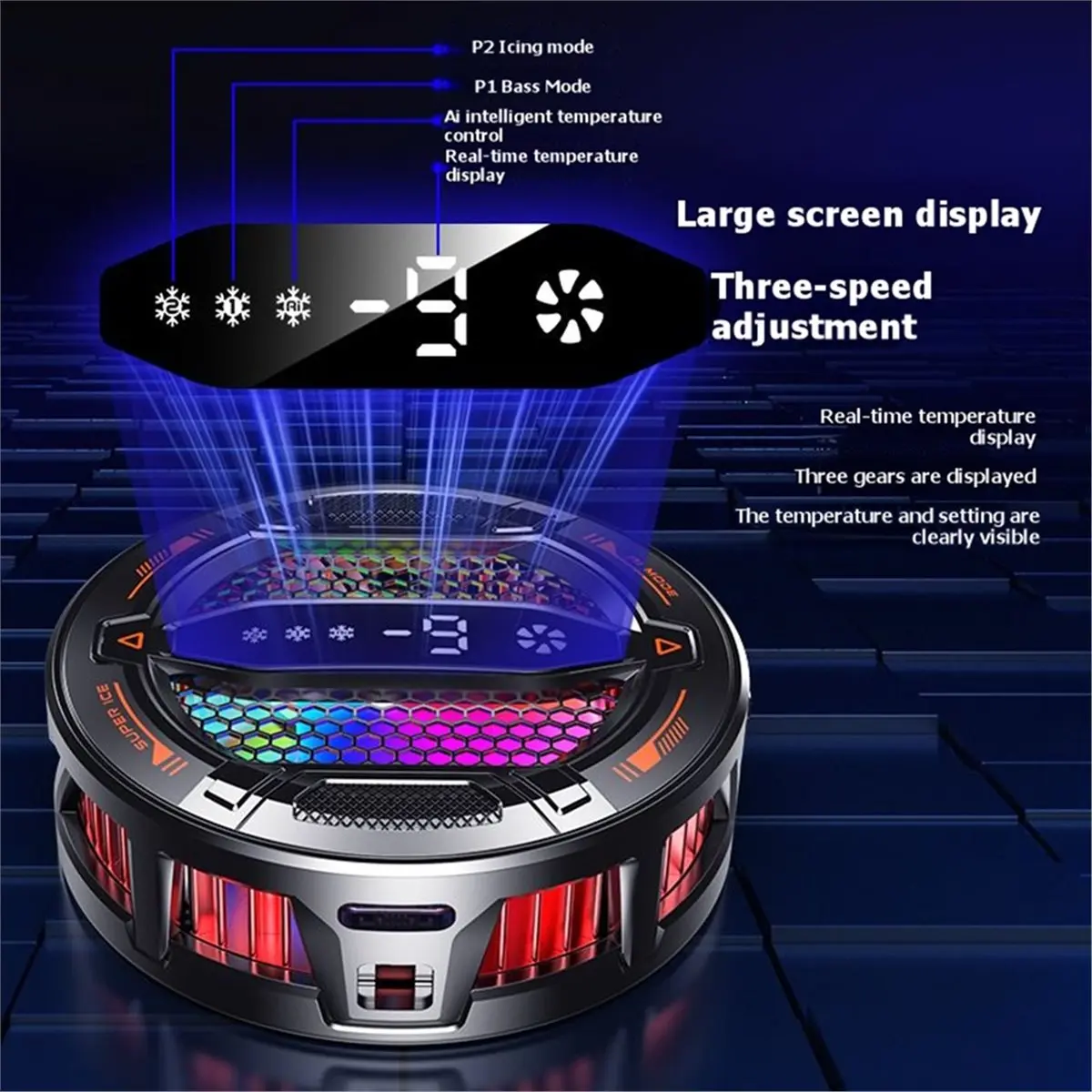11·11COUPON 15W 휴대폰 쿨러 자기 반도체 냉각 라디에이터 AI 지능형 냉동 냉각기(범용)